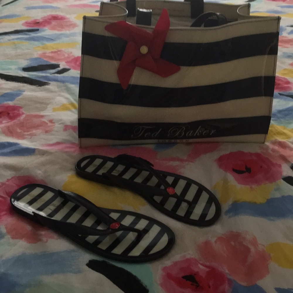 Ted baker tote and flip flops